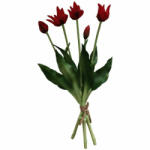 Saska Garden 5 db nyitott vörös tulipáns csokor 40cm mint élő tavaszi dísz (com5902431051840)