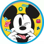 Stor Csúszásgátlós műanyag lapostányér - Mickey egér (674388)