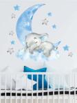BRUP Home Decor Falmatrica gyerekszobába - Elefánt a holdon, kék