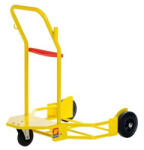  3 kerekes szállítókocsi 180-200 kg-os hordóhoz. 2 db fix kerék 200 mm, 1 db mozgatható 125 mm átmérőjű. Hely a tömlődobnak (030-1398-000)