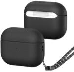  Bluetooth fülhallgató töltőtok tartó, szilikon, csuklópánt, Apple AirPods Pro / AirPods Pro 2 kompatibilis, Dux Ducis Plen, fekete
