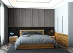 ASARO Beneto Hálószoba bútor, ágy 160 x 200 cm, szekrény, 2 éjjeliszekrény, tölgyfa / fehér