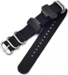 Ricardo Curea pentru Casio G-Shock, textilă, neagră, cu cataramă argintie (pentru modelele GA-100/110/120, DW-5600, GD-100)