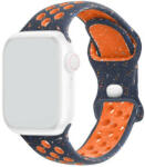Ricardo Curea pentru Apple Watch 42/44/45mm, silicon sport, albastru-portocaliu