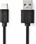 Nedis USB-A 2.0 apa - USB-C apa adat és töltő kábel 3m - Fekete (CCGL60600BK30)
