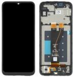 Samsung A146B Galaxy A14 5G, A145F Galaxy A14 4G, M146B Galaxy M14 4G (Széles csatlakozós) előlap keret, lcd kijelző és érintőpanel, fekete (gyári)