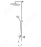 FERRO Trevi komplett zuhanyrendszer / zuhanyszett fejzuhannyal, kézizuhannyal, termosztátos csapteleppel, kerek design, NP75-TRV7U