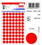Tanex Etichete autoadezive color, D13 mm, 700 buc/set, Tanex - rosu (TX-OFC-129-RE) - officeclass