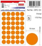Tanex Etichete autoadezive color, D16 mm, 480 buc/set, Tanex - orange (TX-OFC-130-OG) - officeclass