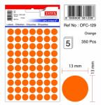 Tanex Etichete autoadezive color, D13 mm, 700 buc/set, Tanex - orange (TX-OFC-129-OG) - officeclass