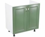 Spectral Mobila Masca pentru chiuveta cu 2 usi Zebra, Alba/MDF Verde, fara blat, 80 x 82 x 50 cm