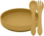 PETITEMARS PETITE&MARS Szilikon 2 részes étkészlet TAKE&MATCH tányér + evőeszközök Intense Ochre 6hó+ - vital24