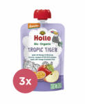 HOLLE 3x HOLLE Tropic Tiger Bio gyümölcspüré alma, mangó és maracuja, 100 g (8 m+)