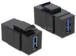 Delock USB 3.0 A anya > USB 3.0 A anya fekete Keystone modul adapter (DL86369) (DL86369)