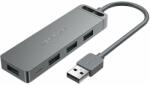 Vention 4-Port USB 2.0 Hub With Power Supply, 0, 5 m, szürke (CHMHD)