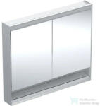 Geberit ONE 105x90 cm-es kétajtós tükrös szekrény ComfortLight világítással, nyitott polccal, eloxált alumínium 505.834. 00.1 (505834001)