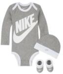 Nike futura logo ls hat / bodysuit / bootie 3pc 6-12 m | Copii | Body | Albastru | MN0134-042 (MN0134-042)