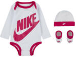 Nike futura logo ls hat / bodysuit / bootie 3pc 0-6m | Copii | Body | Alb, Roz | LN0134-A9P (LN0134-A9P)