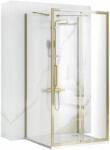 Rea Rapid Slide, 3 falú zuhanykabin 110 (ajtó) x 100 (fal) x 100 (fal) x 195 cm, 6mm átlátszó üveg, arany fényes profil, KPL-09421 (KPL-09421)