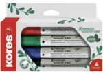 Kores Tábla- és flipchart marker készlet, vágott, KORES Eco K-Marker , 4 különböző szín (IK20744)