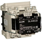  GANZ KK DL-K45-22 3 pólusú mágneskapcsoló, 2 db beépített záró és 2 db beépített nyitó segédérintkezővel, 220V, 45kW (AC-3 400V), 108×124×140mm ( GANZ 200-4517-050-DL ) (200-4517-050-DL)