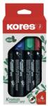 Kores Alkoholos marker készlet, 3-5 mm, vágott, KORES ECO K-Marker XP2 , 4 különböző szín (20784) - kellekanyagonline