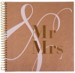  Artebene fotóalbum/vendégkönyv (24x24 cm, 80lap), spirálos, kraft, Mr&Mrs esküvői (4) (230121)