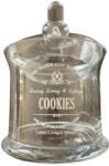 Clayre & Eef Üveg "Cookies" kekszes bonbonier henger formájú, 14x14x19cm