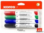 Kores Tábla- és flipchart marker készlet, kúpos, KORES "Eco K-Marker", 4 különböző szín (IK20724) - kecskemetirodaszer