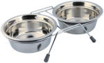 TRIXIE Set 2 Castroane Inox Cu Suport Metalic, 2×0.9 l/ 16 cm/35x8x19 cm, 25232