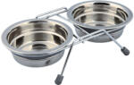 TRIXIE Set 2 Castroane Inox Cu Suport Metalic, 2x0.25 l/11 cm/23x6x14 cm, 25230