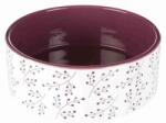 TRIXIE Castron Ceramic, Floral, 1.4 l/20 cm, Alb/Berry, 25125