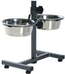 TRIXIE Stativ Reglabil Cu 2 Castroane Inox, 2×0.75 l/15 cm, 24920