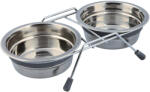 TRIXIE Set 2 Castroane Inox Cu Suport Metalic, 2x0.45 l/13 cm/27x6x15 cm, 25231