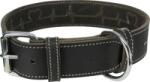 TRIXIE Zgarda Piele Rustic Heartbeat, M: 38-47 cm/40 mm, Negru, 18985