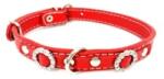 Exotic-K Zgarda Piele Naturala cu Strasuri, Diverse Culori, 15 mm x 37 cm