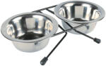 TRIXIE Set 2 Castroane Inox Cu Suport Metalic, 2x0.2 l/11 cm/24x6x14 cm, 24830