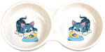 TRIXIE Castron Ceramic Dublu Pentru Pisici, 2x0.15 l/11 cm/23x3x11 cm, Alb, 4014