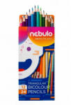 Nebulo kétvégű színes ceruza háromszögletű 12/24 db /cs