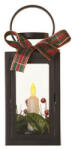  LED dekoráció - karácsonyi lámpa gyertyával, fekete, 20 cm, 3x AAA, beltéri, vintage