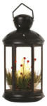 LED dekoráció - karácsonyi lámpa gyertyákkal, fekete, 35, 5 cm, 3x C, beltéri, vintage