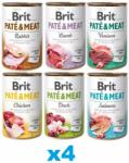 Brit Pate&Meat Mix arome 24x400 g hrana pate pentru caini