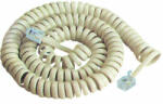  Cablu telefonic spiralat, lungime 2.1m, alb, TEL0032F-2.1 (TEL0032F-2.1)