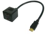 TECHLY 0.3m HDMI - 2x HDMI M/F HDMI kábel 0, 3 M HDMI A-típus (Standard) 2 x HDMI Type A (Standard) Fekete (ICOC-HDMI-F-002) (ICOC-HDMI-F-002)