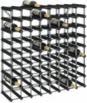 vidaXL fekete tömör fenyőfa bortartó állvány 72 palackhoz (325916) - vidaxl