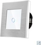 Luxion Intrerupator Simplu Cap Scara / Cruce cu Touch din Sticla si Rama de Aluminiu LUXION, Serie A