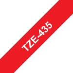Brother TZe-435, Banda Etichete Laminata, alb pe rosu, 12mm (TZE435)