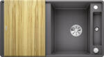 BLANCO Axia III 5 S-F Silgránit mosogató excenterrel, fa vágódeszkával, palaszürke 523226 (523226) - szaniteronline