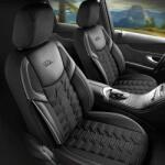 Panda Set Huse Scaune Auto pentru Skoda Superb - Panda Berlin, negru cu cusatura gri, 11 piese