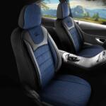 Panda Set Huse Scaune Auto pentru Peugeot 307 - Prestige, negru albastru, 11 piese